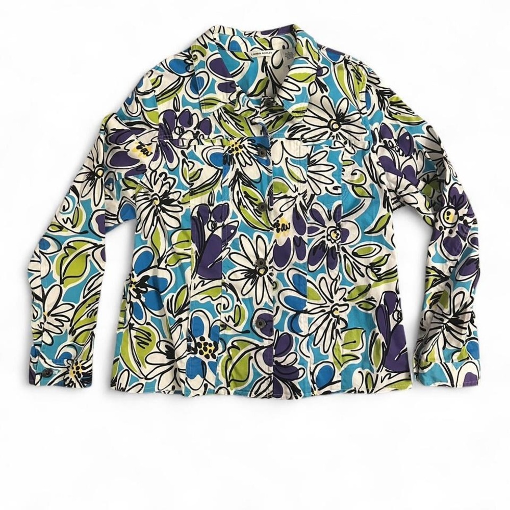 Y2K Laura-Ashley Women's Multicolored Floral Blazer Sz L